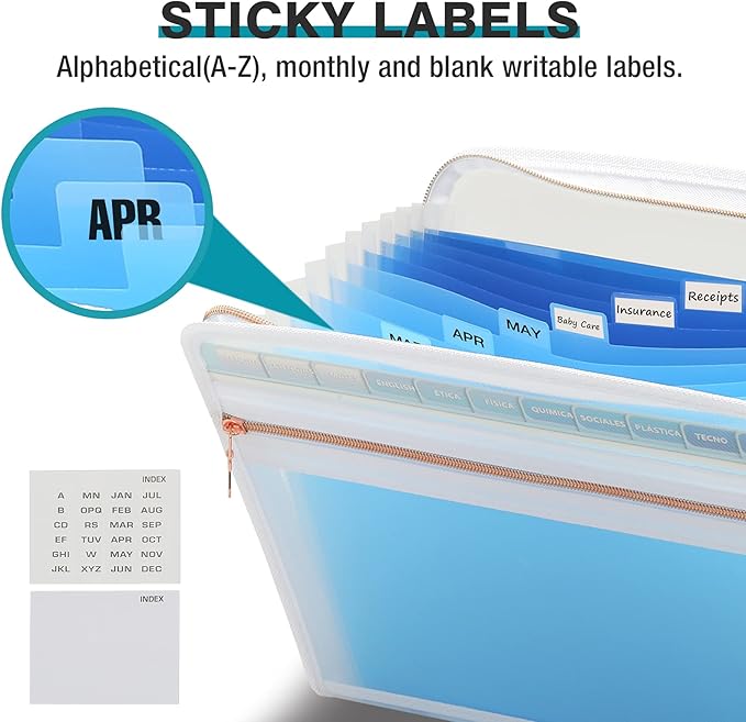 H4D 13 Pocket Expanding File Folder Organizer, 8.5-x-11-inch | Zippered - Image 4