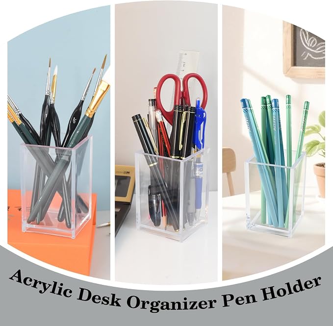 10 Pack Clear Acrylic Pen Holders - Image 3