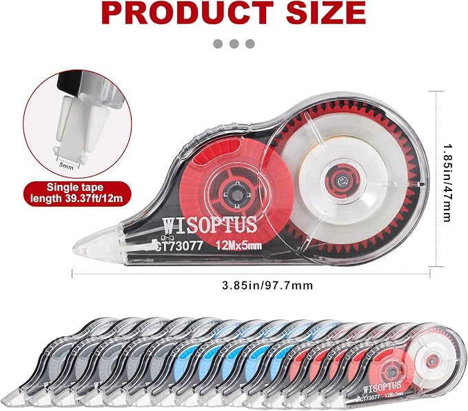 15PCS Correction Tape, 39.37ft Each, Opaque and Easy to Use Tear-Resistant - Image 6