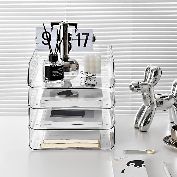 Gagee 4 Pack Paper Organizer for Desk, Office Desk Organizer for Notes - Image 4