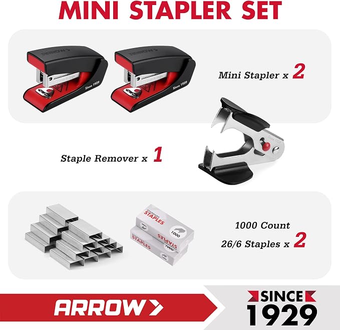 Arrow Mini Stapler with Staples, 16 Sheets Capacity, School Tasks and Home - Image 3