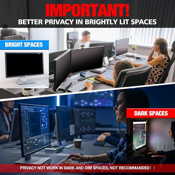 Computer Privacy Screen Filter for 23.8 Inch 16:9 Widescreen Monitor, - Image 5