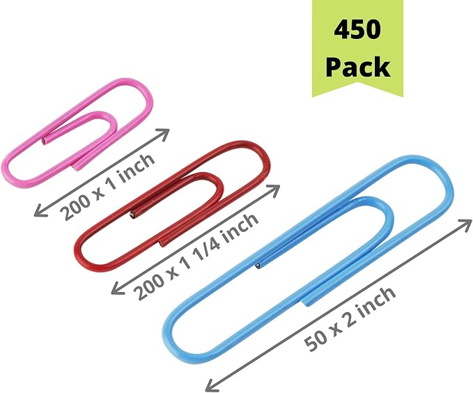 Mr. Pen- Paper Clips, 450 Pack, Paper Clips Assorted Sizes - Image 2