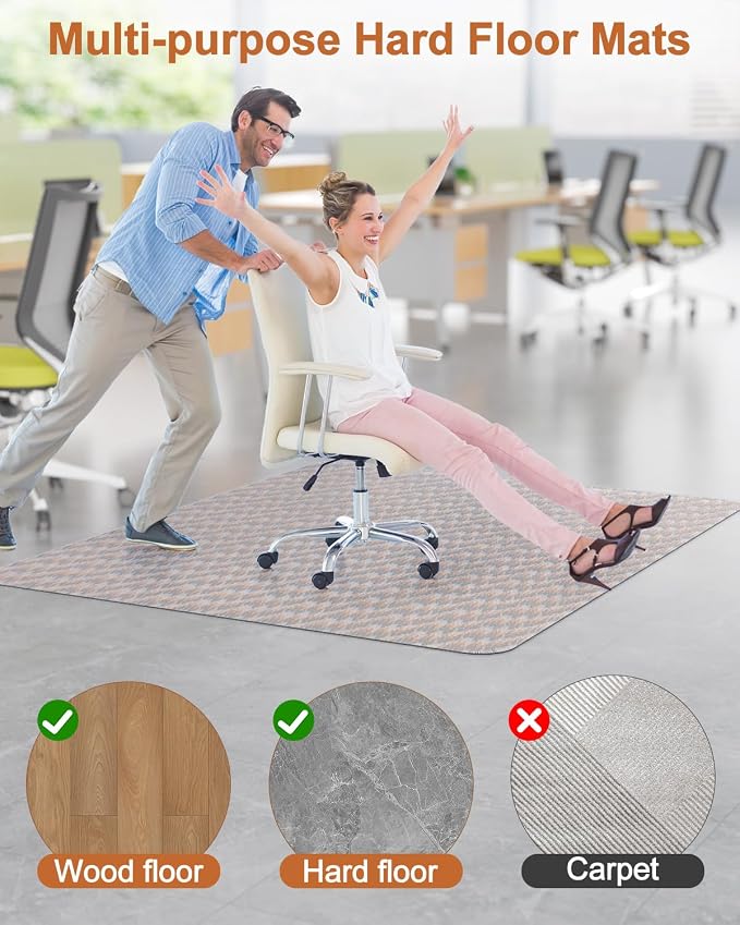 Blvornl Large Office Chair Mat for Hardwood Floor, Rolling Chair Chair Mat for - Image 2