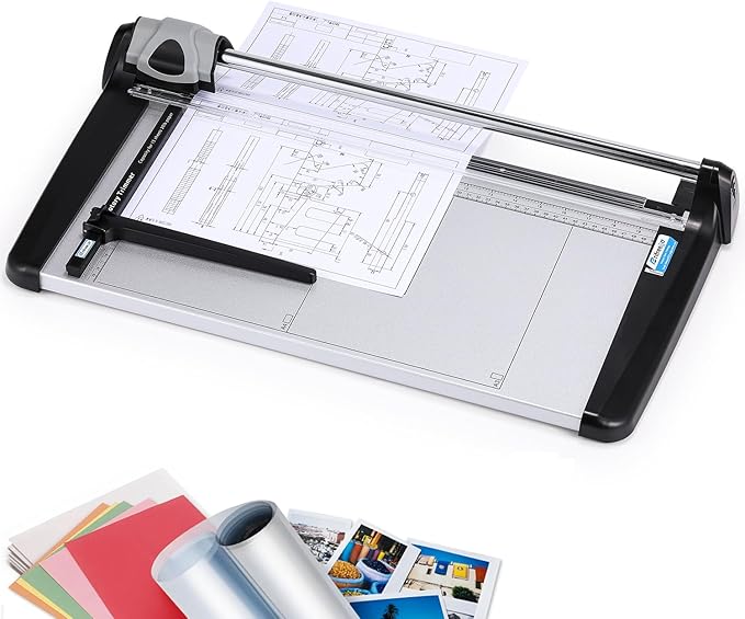 Rotary Paper Trimmer, 15 Sheets Heavy Duty Paper Trimmer, 480mm Cutting Length by Frifreego