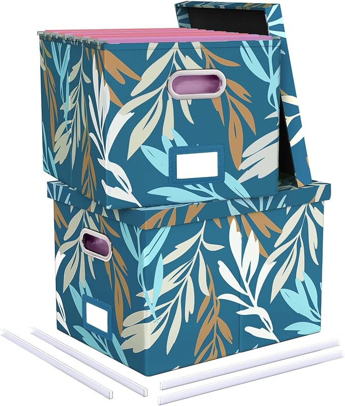 Oterri 2 Pack File Storage Organizer, Document Organizer, Portable File Box by Oterri