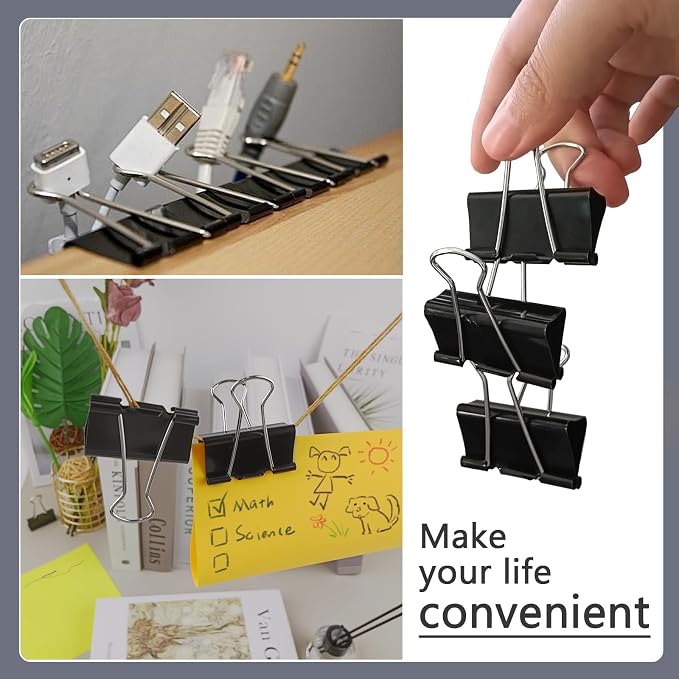 DSTELIN Large Binder Clips 1.6-Inch, Big Paper Clamps Clips - Image 7