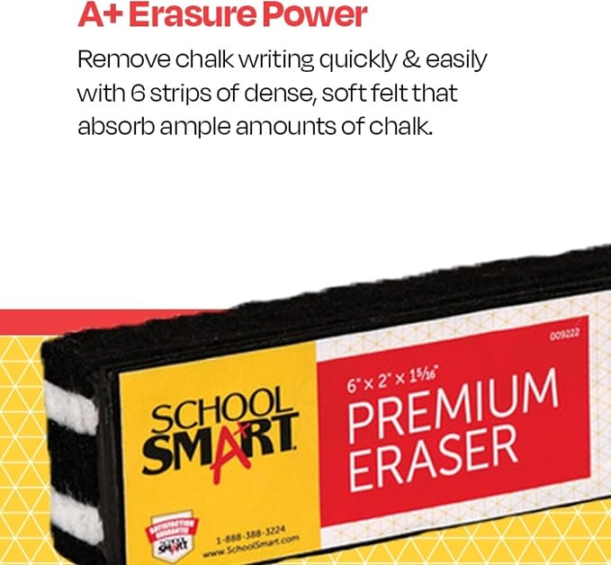School Smart Premium Chalkboard Eraser - Image 3