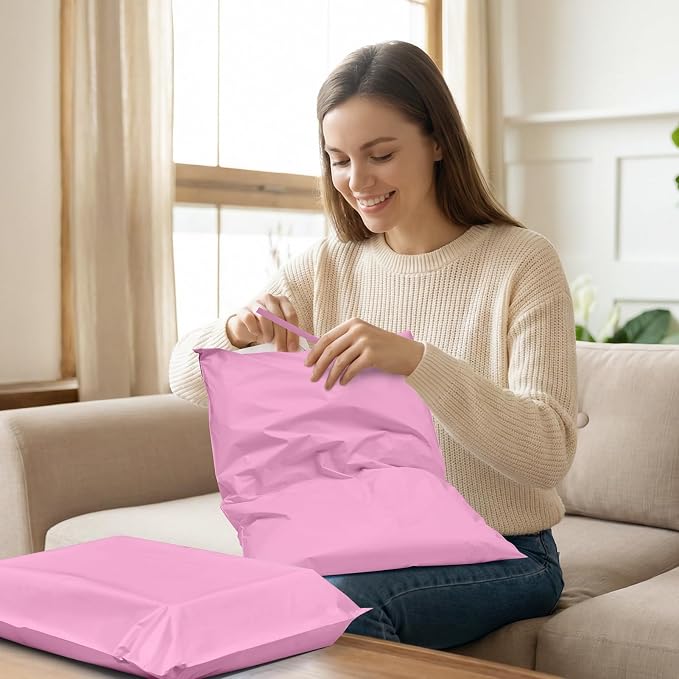 Fuxury Poly Mailers 12x15.5" 100PC Pink Shipping Bags - Image 9