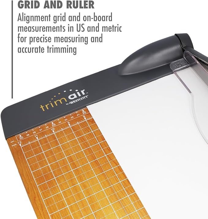 Westcott 15'' TrimAir Wood Guillotine Paper Cutter & Paper Trimmer, 30 Sheet - Image 4