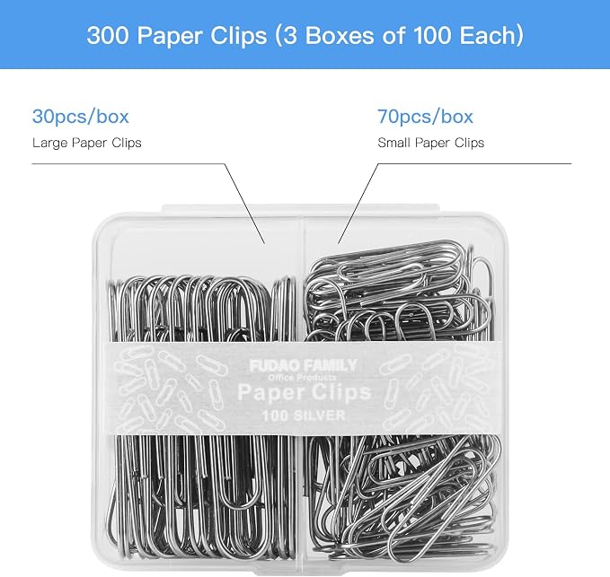 Paper Clips Assorted Sizes, Large PaperClips, Small PaperClips, Paper Clip - Image 3