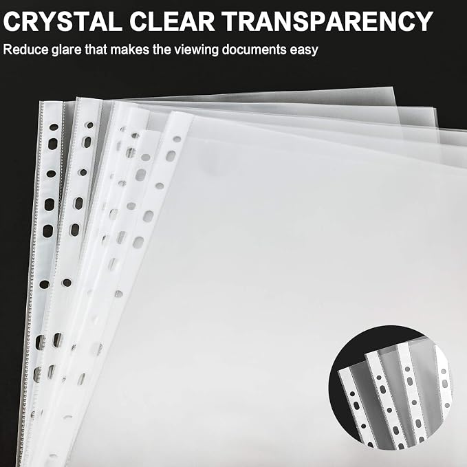 Sheet Protectors, PANDRI 300 Pack Clear Heavy Duty Plastic Page Protectors - Image 5