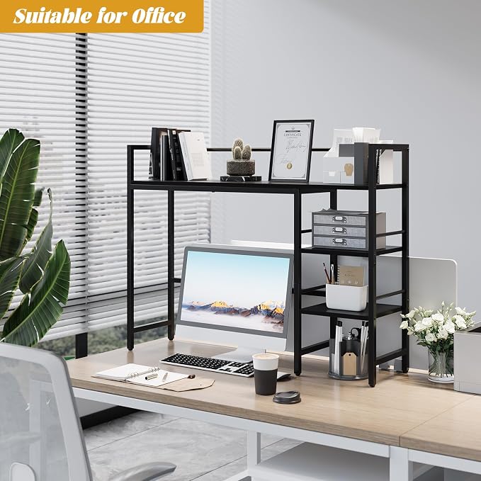 HavenlyYouth Desk Shelf, 38.6 Inch Wood Desk Organizer Shelf - Image 4