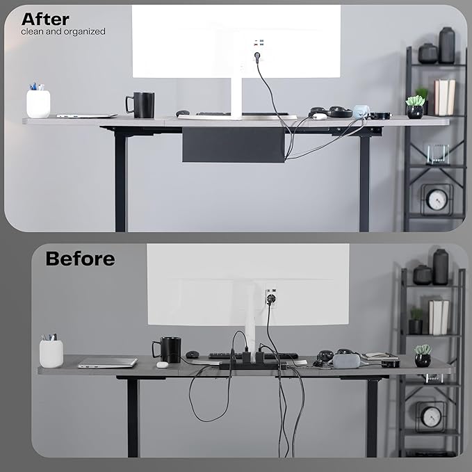VIVO Under Desk 17 inch Cable Management Tray, Power Strip Holder, Cord - Image 4