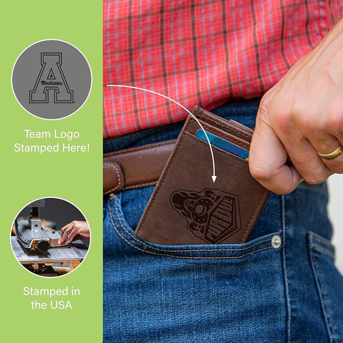 Team Sports America NCAA Appalachian State University Front Pocket Slim Wallet - Image 7