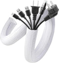 AGPTEK White Cable Sleeve, 2 Pack 5ft by AGPTEK