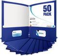 BIBRADAA® 50 Packs Blue Two Pocket Folders Surface by BIBRADAA