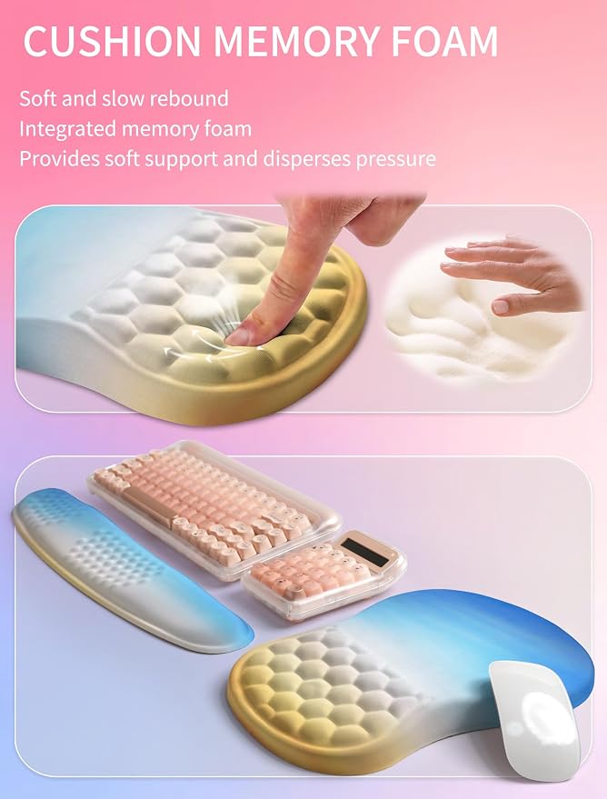 Hokafenle 2in1 Combination, Wave Keyboard Wrist Rest and Ergonomic Curvature - Image 4