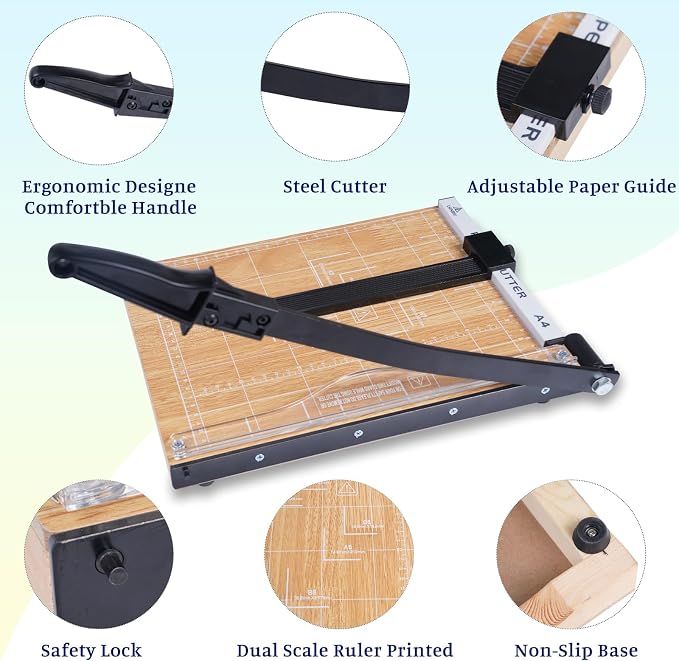 Paper Trimmer Cutter for Office and Crafts, Heavy-Duty, Portable Paper Slicer - Image 3
