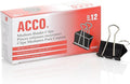 ACCO Binder Clips, 1 Case, 10 Packs/Case, 2 Boxes/Pack, 12 Clips/Box by ACCO+Brands