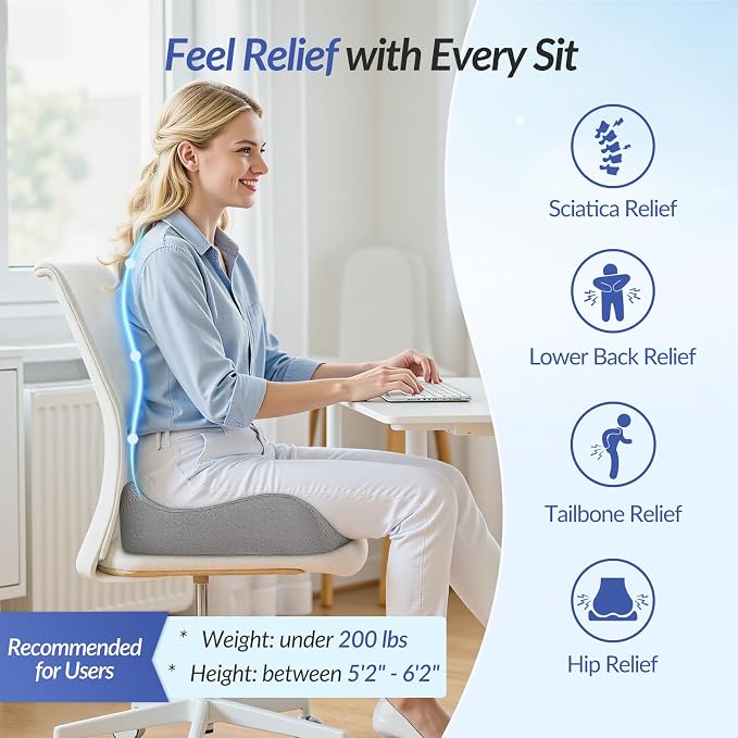 ZIKEE Pioneering Seat Cushion for Pressure Relief, Ergonomic Office Chair - Image 2