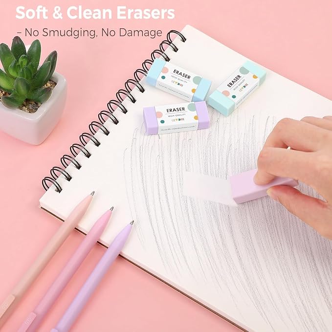 SKYDUE Cute Mechanical Pencils Set, 0.5mm & 0.7mm Mechanical Pencils, Pastel - Image 4
