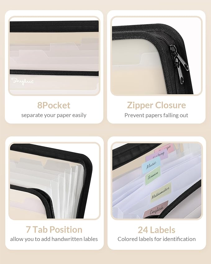 SKYDUE Accordion File Organizer, 7 Pocket Expanding File Folder - Image 3