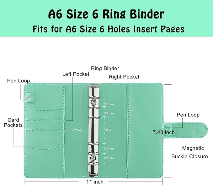 Antner A6 Binder 6 Ring Refillable Notebook Planner - Image 2