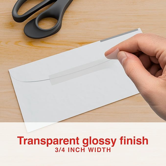 STAPLES Transparent Tape Refill, 3/4" x 36 yds., 12 Rolls – Clear Adhesive Tape - Image 2
