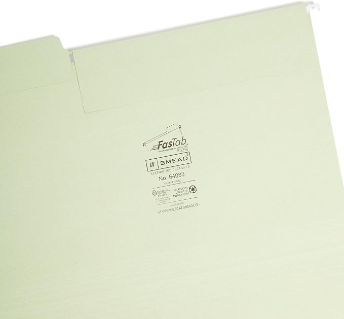 Smead FasTab Hanging File Folder, 1/3-Cut Built-in Tab, Legal Size - Image 2
