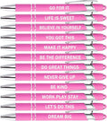 PASISIBICK 12 Pieces Pink Inspirational Motivational Quotes Snarky Screen Touch by PASISIBICK
