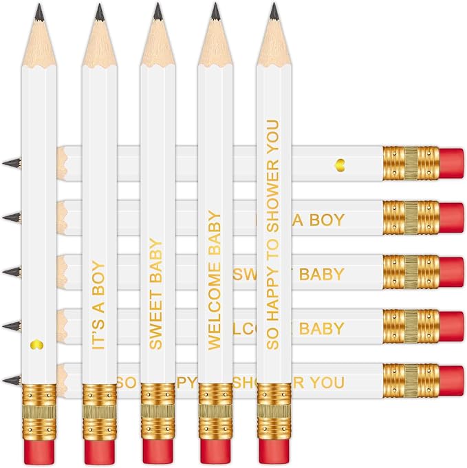 50Pcs - Baby Shower Sharpened Half Pencils by Vusnud