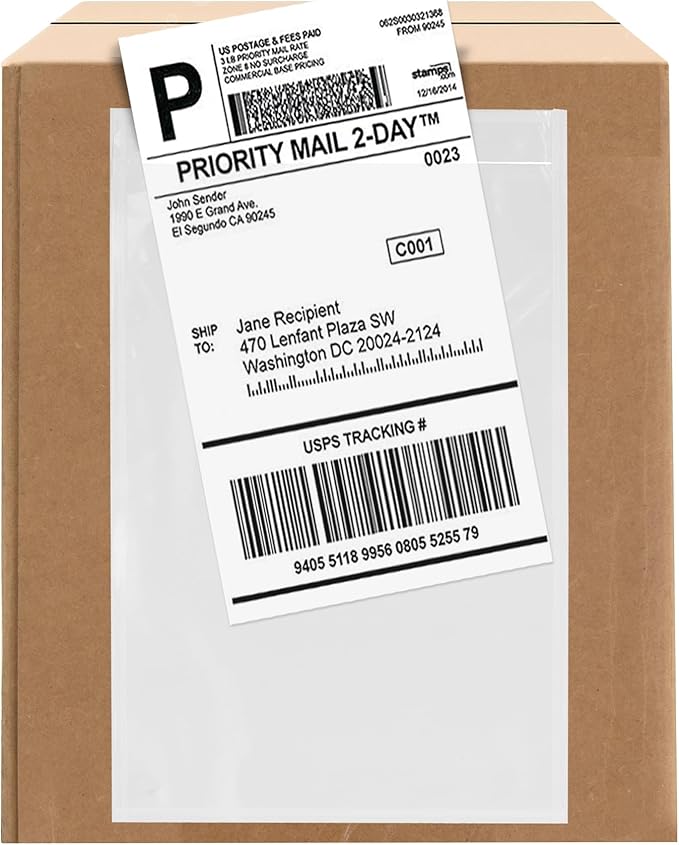 2000 Count 6.5" x 10" Shipping Label Envelopes, Top Loading by GPI+POLY