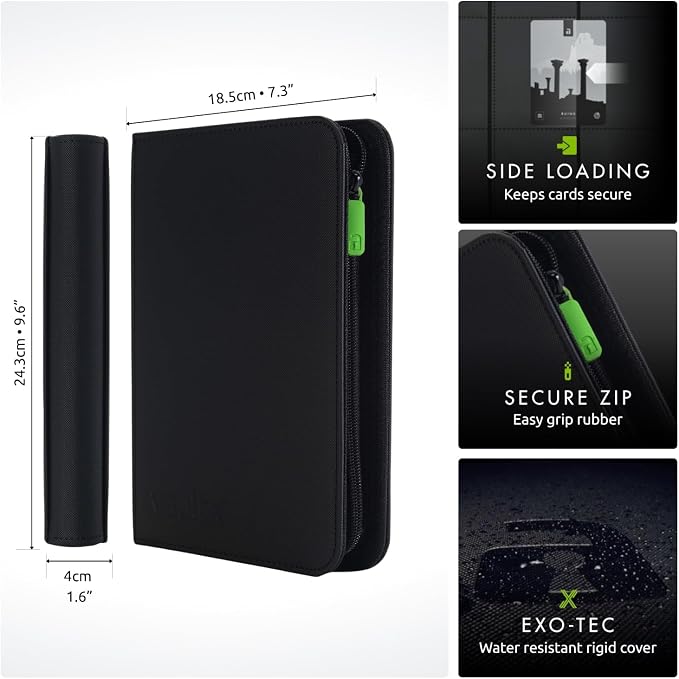 Vault X 4 Pocket Zip Binder, 160 Cards, Exo-Tec Material, 20 Side-Loading Pages - Image 2