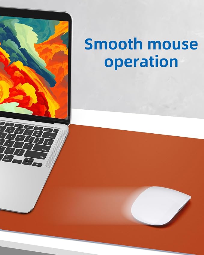 AFIING Leather Desk Pad Protector, Mouse Pad, Office Desk Mat, Non-Slip PU - Image 4