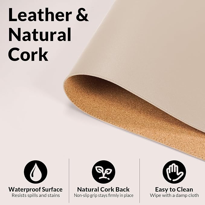 Leather Desk pad Protector, Large Desk mat - Image 3