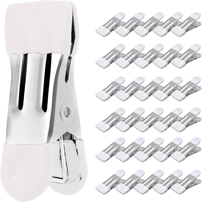 Clothes Pins Heavy Duty, 30 Pack, 2.17 Inch Metal Chip Clips, Bag Clips by CowdroBrand