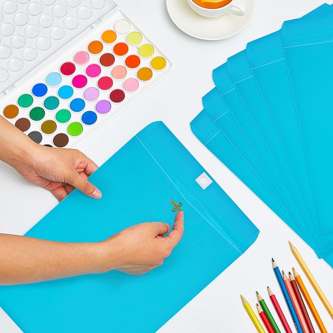 Geyee 100 Pcs Clasp Manilla Envelopes 10 x 13 Inch Gummed Colored Envelopes - Image 5