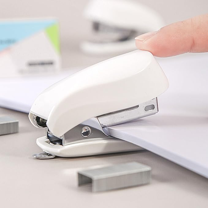 White Color Mini Stapler with Staples, Small Cute Stapler - Image 3