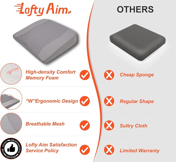 Lofty Aim Car Seat Cushion, Comfort Memory Foam Car Cushions - Image 8