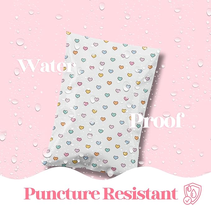 Pretty Package Store Designer Poly Mailers 10x13, Preppy Hearts, 100 Pack | - Image 5
