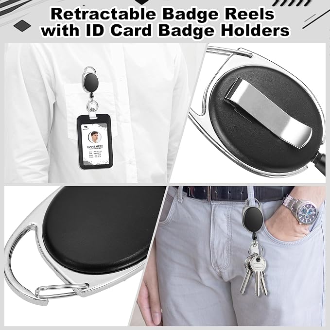 5 Pack Badge Holder Retractable Clip Heavy Duty Reels - Image 5