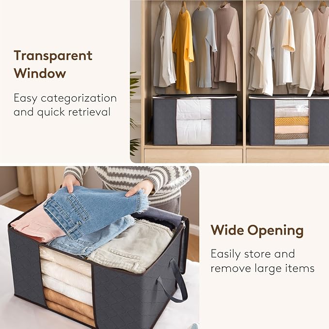 Lifewit 3 Pack 60L Clothes Storage Bins - Image 5