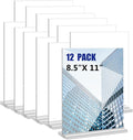 KOOLDE Acrylic Sign Holder 8.5x11 Inches 12 Pack T Shape Desktop Display Stand by KOOLDE