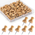 120Pcs Coffee Wood Push Pins, Wooden Pins and Tacks, Cute Pushpins by GOOLADA