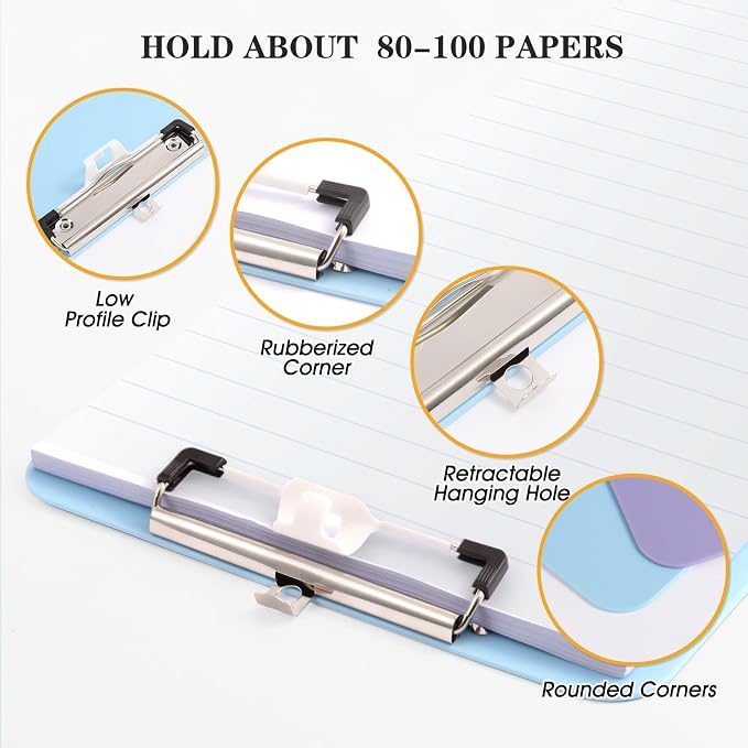 2 PCS Clipboards with Pen Holder, Standard Letter Size A4, Heavy Duty Clip - Image 5