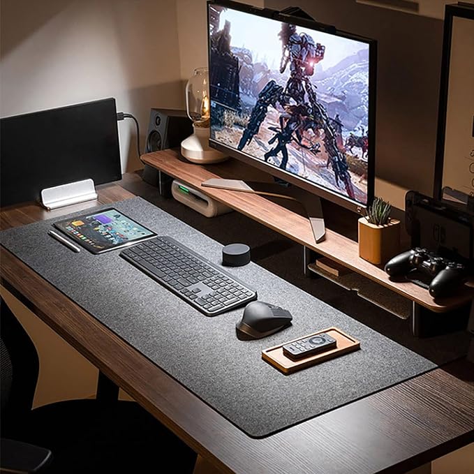 DAWNTREES Large Felt Desk Mat, Computer Desk Mat - Image 8
