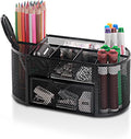 Comix Mesh Pen Pencil Holder Desk Organizer, 8 Compartment and 1 Drawer Wire by Comix