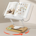 BYMECOST Acrylic Book Stand for Reading, 360°Rotating Book Holder by BYMECOST
