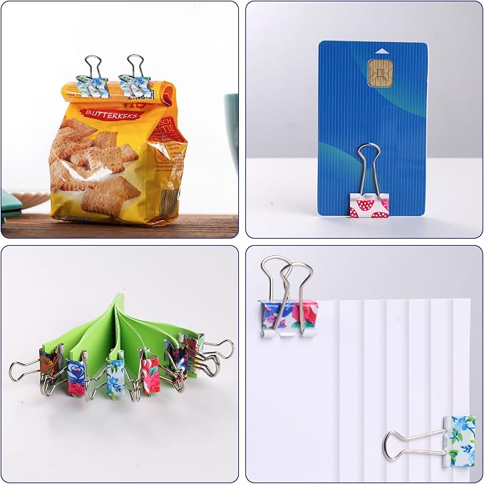 Ufmarine 60 Pcs Small Binder Clips3/4 Inch, Flower Cute Binder Clips - Image 5